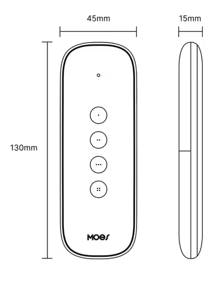 Inteligentny pilot scen MOES ZigBee 3.0 Tuya – 4 przyciski, 12 akcji