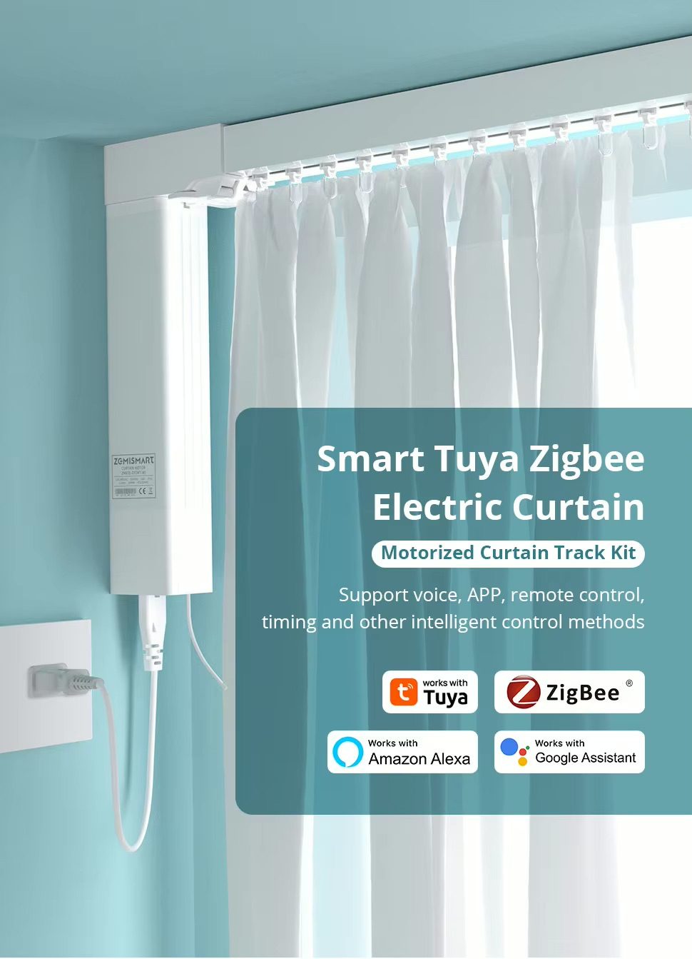 Zemismart ZM87 ZigBee – inteligentny karnisz elektryczny do zasłon Tuya