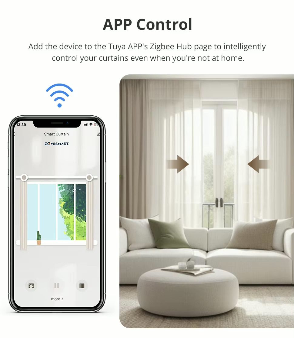 Zemismart ZM87 ZigBee – inteligentny karnisz elektryczny do zasłon Tuya